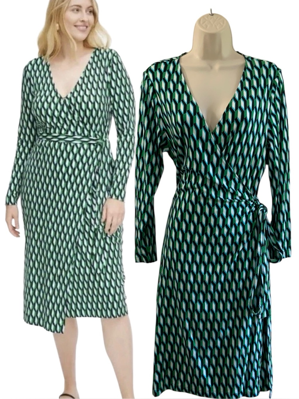 Diane Von Furstenberg x Target Geometric Wrap Dress Size XL